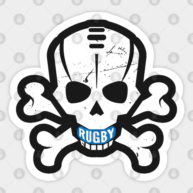 Rugby Fan Pirate Skull - Rugby Fan Design - Sticker | TeePublic