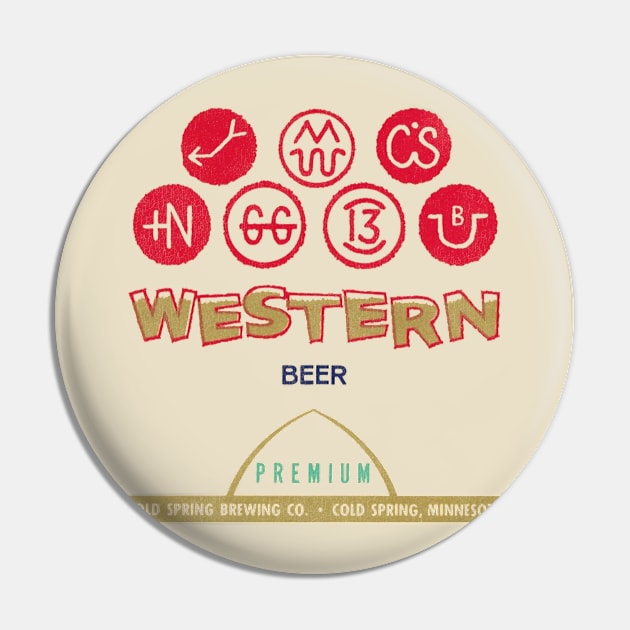 Western Beer Retro Defunct Breweriana Pin by darklordpug