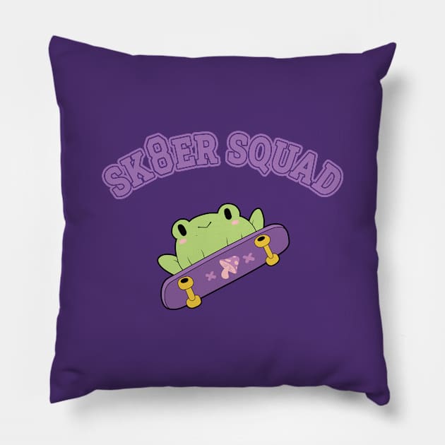 Cute Skater Squad Frog Pillow by ElectricFangs