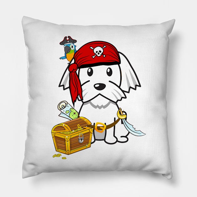 Cute white dog is a pirate Pillow by Pet Station