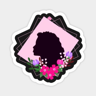 Big Curly Afro Natural Hair Black Woman Magnet