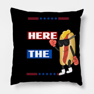 I'm just here for the buns  American Theme Pillow