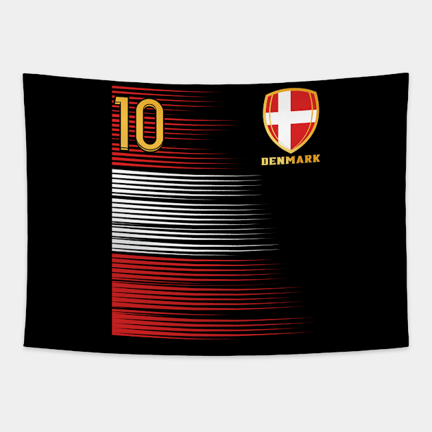 Denmark Soccer Fans Jersey Danish Flag Football Lovers Tapestry by TeeBlade