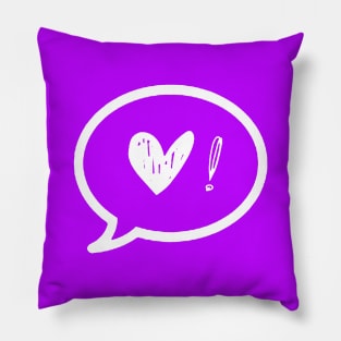 White heart and an exclamation point Pillow