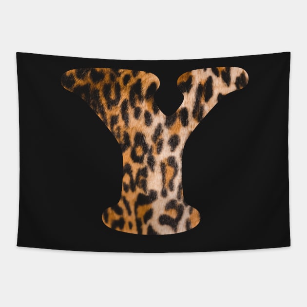 Letter Y leopard print Tapestry by ColorsHappiness