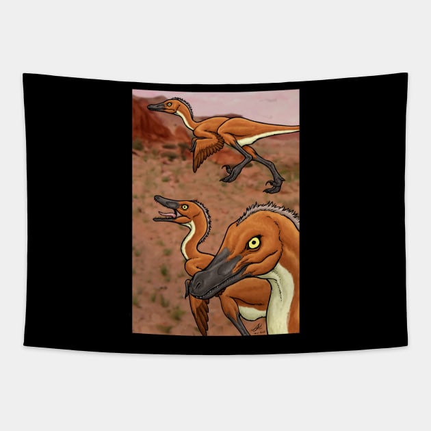 Velociraptor Tapestry by PaleoFantasies