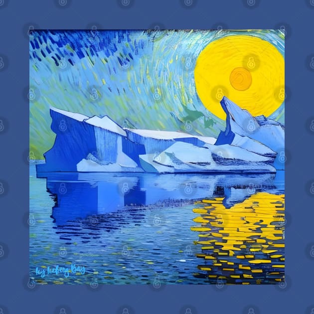 Starry Night Iceberg T-Shirt Van Gogh-esque Newfoundland by SailorsDelight