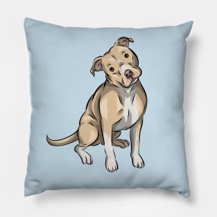 Cute American Pit Bull Terrier | Fawn Pillow