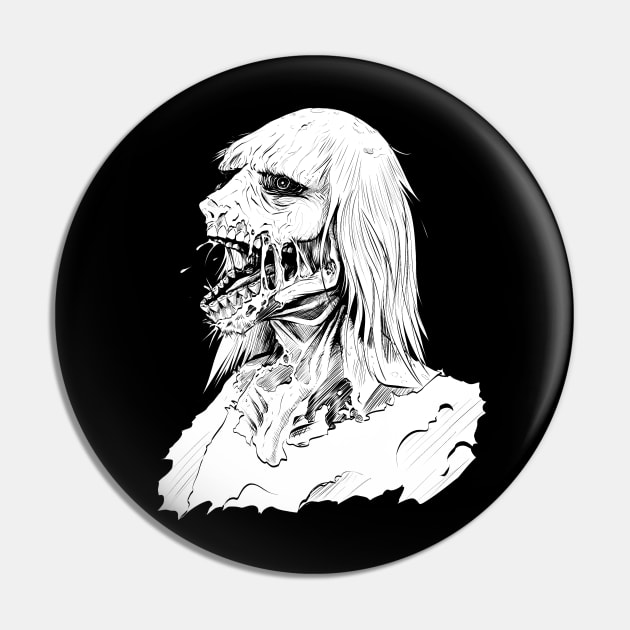 Zombie Sketch Pin by richardsimpsonart