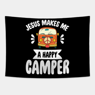 Jesus makes me a happy camper Tapestry