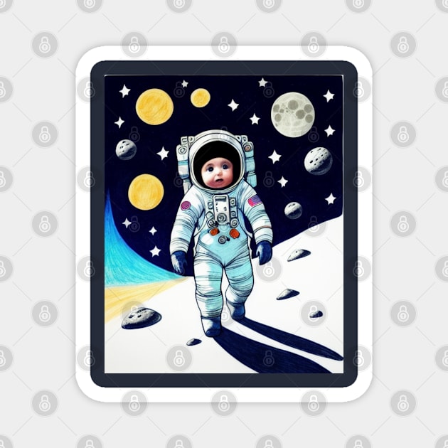 Baby cosmonaut Magnet by Be stronger than your past