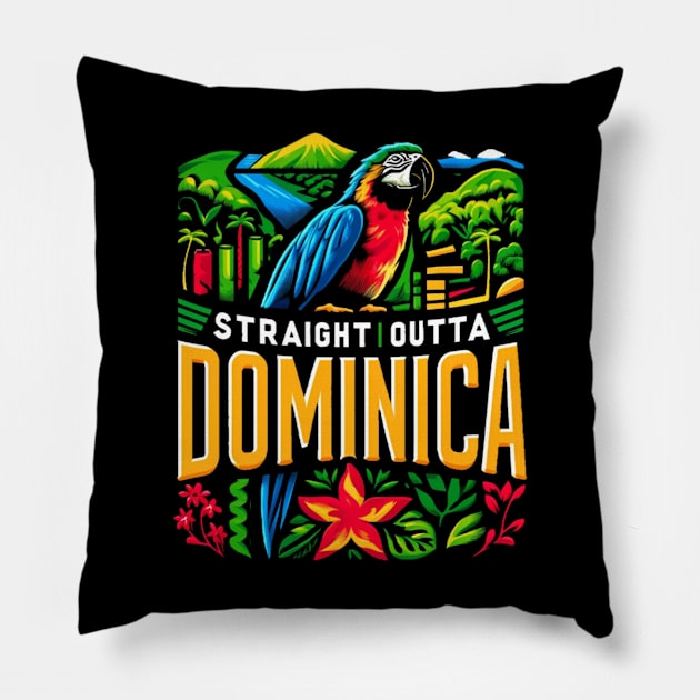 Straight Outta Dominica Pillow by Straight Outta Styles