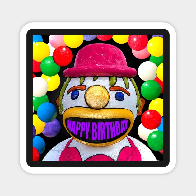 Happy birthday clown and balloons Magnet by dltphoto