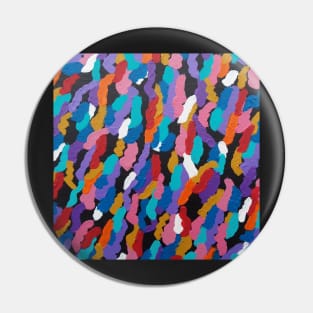 Ribbon Dance Colorful Abstract Print Pin