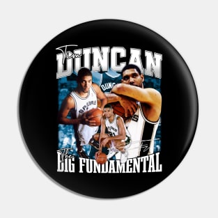 Tim Duncan The Big Fundamental Basketball Signature Vintage Retro 80s 90s Bootleg Rap Style Pin