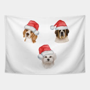 Cute And Lovely Animals With Christmas Tapestry