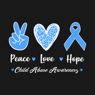 Child Abuse Prevention Awareness Month Blue Ribbon gift idea T-Shirt