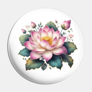 American Lotus Flower lover Pin