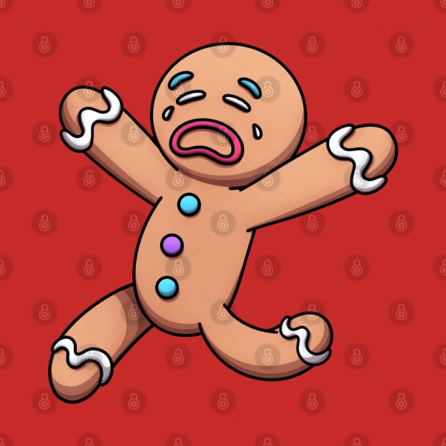 Crying Scared Running Gingerbread Man Cartoon by TheMaskedTooner