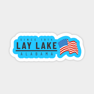 Lay Lake USA - dark text Magnet