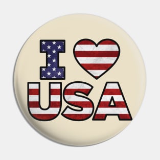 I Love The USA Pin