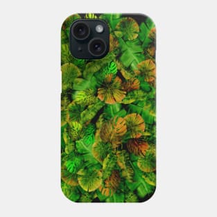 Tropical leaf random pattern painting Phone Case