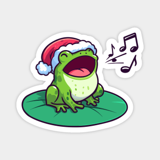 Cute Frog singing Christmas carols Magnet