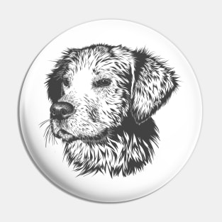 Drawn dog Pin