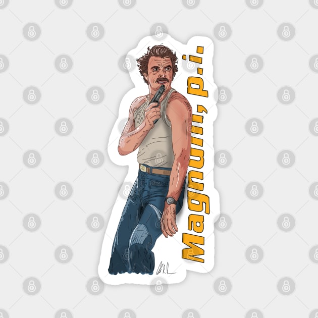 Magnum PI: Selleck Is Coming Magnet by 51Deesigns