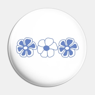 Cute Blue Flower Design Pin