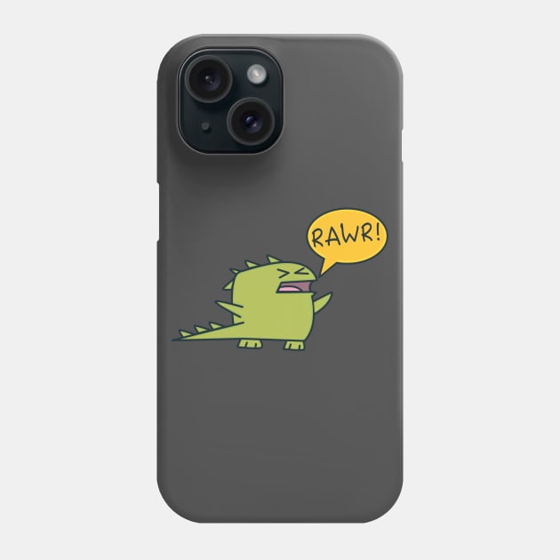 Kawaii Dinosaur is mad Phone Case by happinessinatee