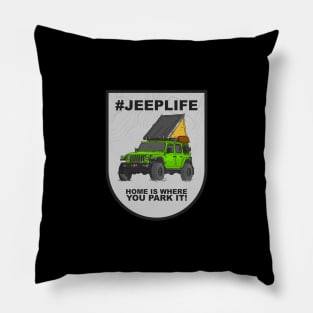 Jeep Life Jeep Wrangler Offroad 4x4 - Green Pillow