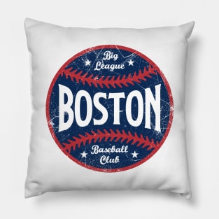 Boston Retro Big League Baseball - White Pillow