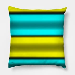 Yellow & Cyan Horizontal Stripes Pillow