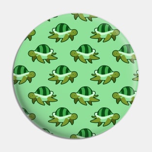 Green Turtle Pattern Pin