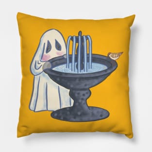 Ghostie and a Bird Bath Pillow