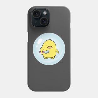 Funny Duck holding a knife in a bubble Phone Case