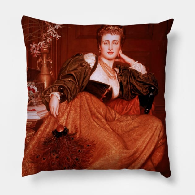 Leonora of Mantua by Valentine Cameron Prinsep Pillow by Classic Art Stall