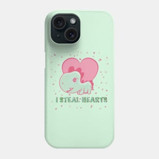 I steal hearts valentines day cute dinosaur Phone Case