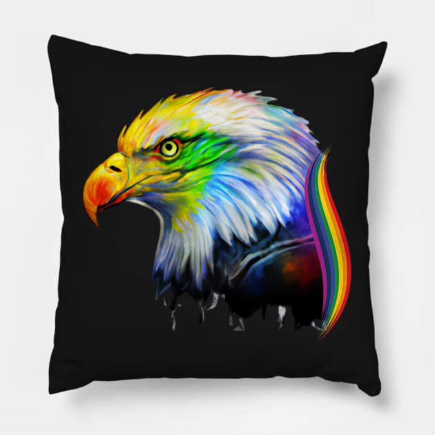 Eagle Rainbow Head Pillow by Shadowbyte91