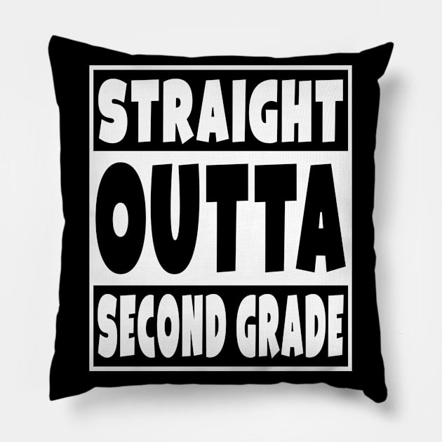 Straight Outta Second Grade Pillow by Eyes4