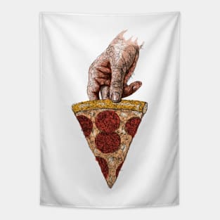 Take a slice of pizza drawing with scribble art Tapestry