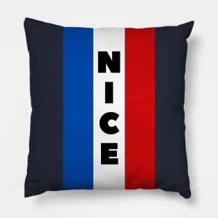 Nice City in French Flag Vertical Pillow