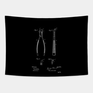 dental forceps Vintage Patent Hand Drawing Tapestry