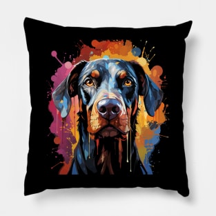 Doberman Rainbow Pillow