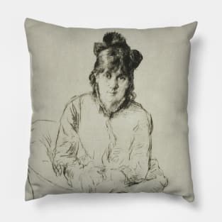 Portrait of Berthe Morisot by Marcellin Gilbert Desboutin Pillow