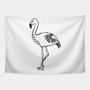 Stick figure flamingo Tapestry