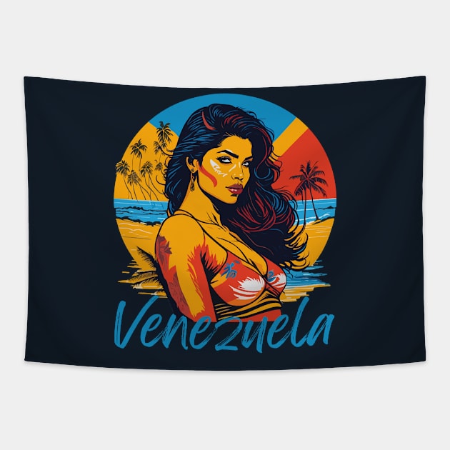 Venezuela - Caribe - Venezuelan Woman Tapestry by brindled