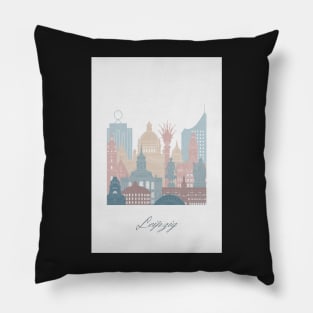 Leipzig, Germany, map skyline - 03 style Pillow