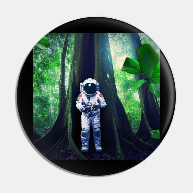 Jungle Astronaut Pin by Ronc's Art